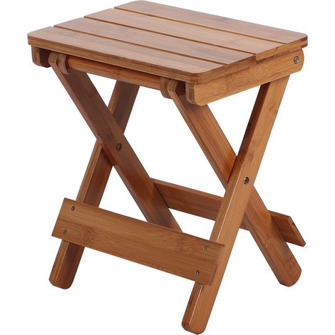 Tabouret pliant carré portable en bambou pour extérieur, mobilier de pêche, siège de pêche