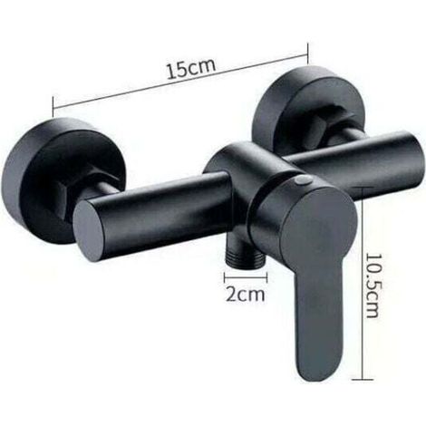 Robinet de douche en acier inoxydable 304 Robinet mitigeur de douche chaud et froid pour salle de bain - Noir, 1pc, (1/3)