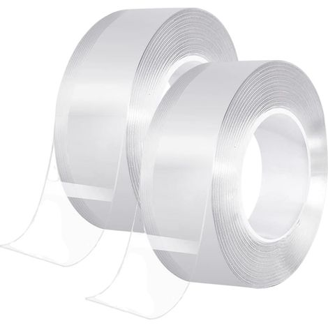 3M Ruban Adhésif Double Face Extra Fort - Transparent Fin Nano Tape, Amovible Traceless Bande Antidérapant, Double-Face Gel pour Tapis, Maison ou Bureau (1/5)