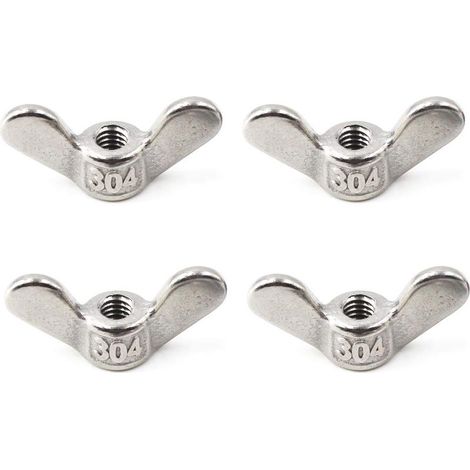 M12 Acier inoxydable 304 Écrou de papillon Écrou à la main Twist Attaches de matériel (4 pièces) (1/2)