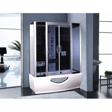 Cabina con vasca idromassaggio, cromoterapia 170x85cm full optional Sicorage Mexus Oblò