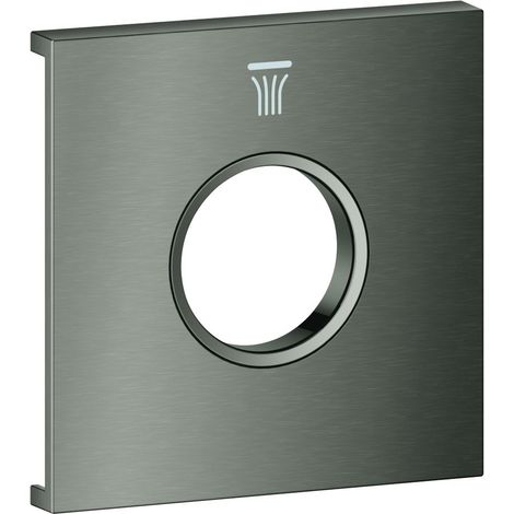 Grohe Grohtherm Aqua Tiles Metallplatte, Symbol Kopfbrause 6 für Grohtherm Aqua Tiles UP-Thermostate, Hard Graphite gebürstet (1/3)