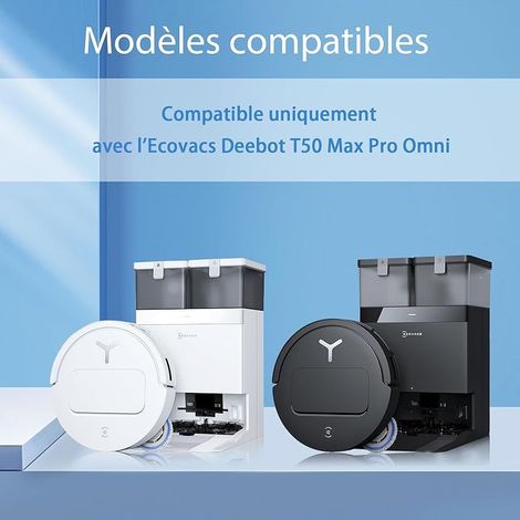 FOREHILL Lot de 25 Accessoires pour aspirateur Ecovacs Deebot T50 Max Pro Omni, 2 brosses principales, 4 filtres HEPA, 6 Sacs à poussière, 6 FOREHILL, 6 brosses latérales, 1 Brosse de Nettoyage (1/5)
