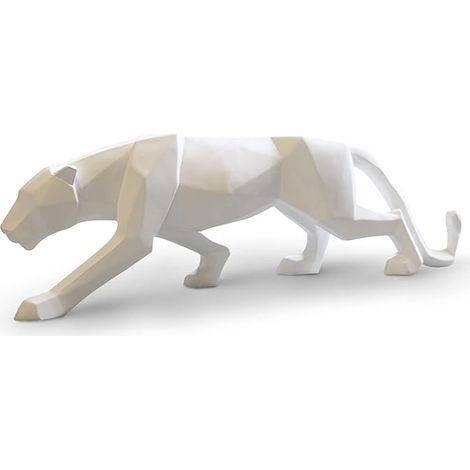 SHINING HOUSE Panther-Skulptur, moderne Leoparden-Statue, geometrische Tiere, Kunstharz, Ornamente, Dekoration, Wohnzimmer für Zuhause, Schlafzimmer, Bibliothek (1/5)