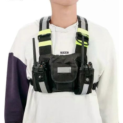 Schulterholster, Funkgerät, reflektierende Brustgurthalterung, Tasche, Weste, Walkie-Talkies, Fronttasche, Etui, Direktversand (1/4)