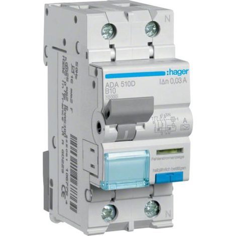Busch-Jaeger ADA510D FI-LS 1P+N 10kA B-10A 30mA tipo A