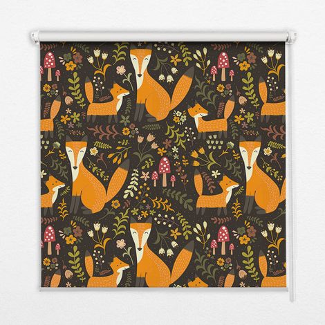 Tenda a Rullo Interna per Finestra - Tenda Filtrante Luce - Tenda Privacy - Tenda Decorativa Rettangolare - Rullo per Interni - (140 cm x 140 cm) - Volpi e piante (1/5)