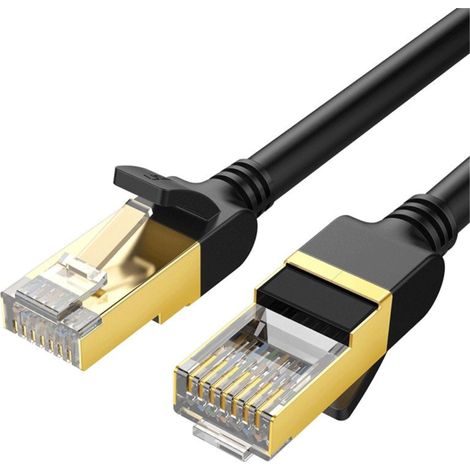 Cable de red Ethernet RJ45 redondo UGREEN NW107, Cat.7, STP, 2 m (negro)