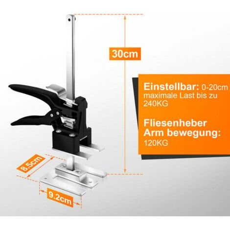 2er-Set kraftsparende Handheber – 30 cm Hubarm – bis zu 240 kg – Fliesen-Hebewerkzeug – Höhenverstellbar für Trockenbau, Feinsteinzeugplatten und Möbel. (1/4)