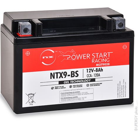 NX - Batterie moto Gel YTX9-BS / FTX9-BS / WP9BS 12V 8Ah (1/4)