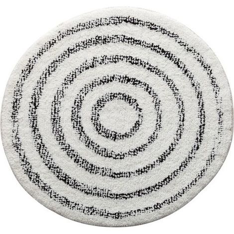 Tapis de bain Coton SATURN 60x60cm Noir & Blanc Spirella