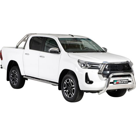 Pare-buffle Avant pour Toyota Hilux 2021-2026 63mm en Acier Inoxydable Argent