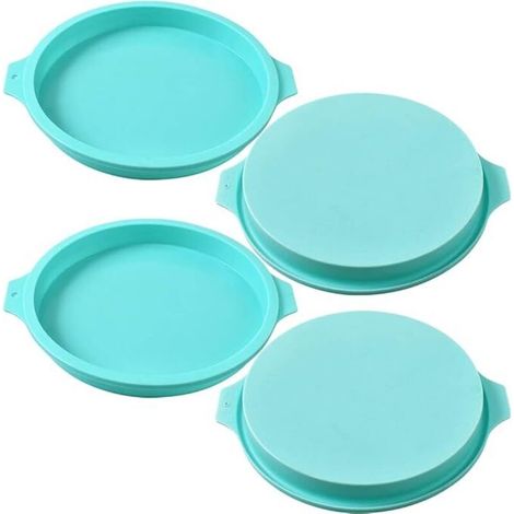 Stampo rotondo in silicone per torte, 4 confezioni di dischi in silicone come stampi per torte, sottobicchieri in resina, sapone fatto a mano - 8" (1/4)