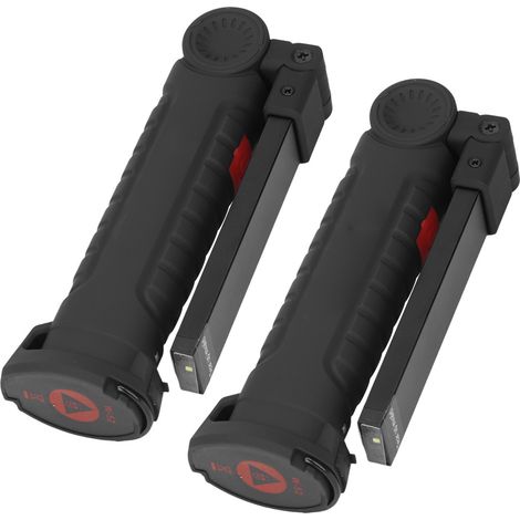 2 lampes de travail LED rechargeables avec base magnétique, projecteur portable pliable COB pour extérieur, multi-usage, éclairage de gril (1/5)