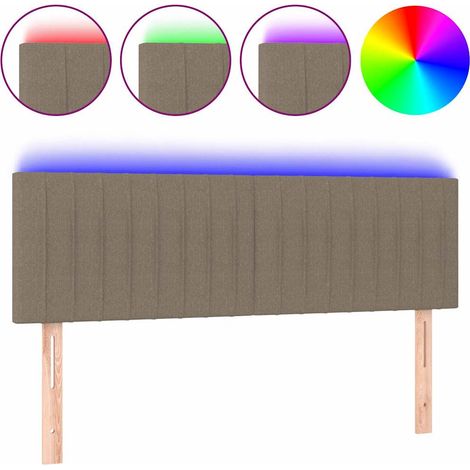 Maison Exclusive - Cabecero con LED de tela gris taupe 144x5x78/8 (1/5)