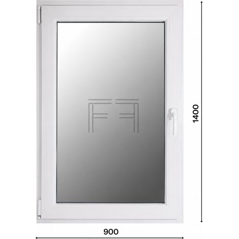 Fintex-finestra in PVC bianco singola anta 900X1400 apertura a sinistra, doppio vetro, PROFILO A L (1/3)