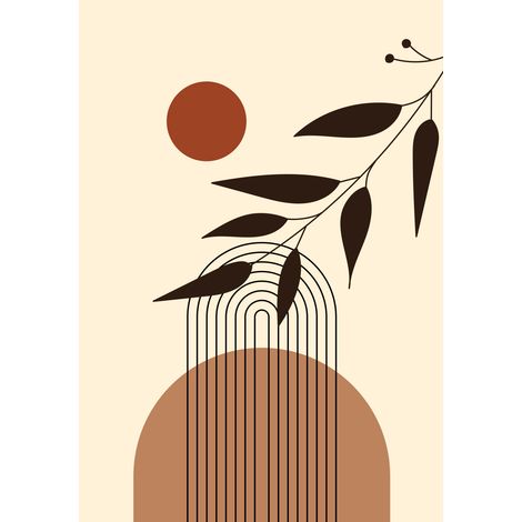Papier peint panoramique - Feuille Boho - 178 cm x 255 cm (1/2)