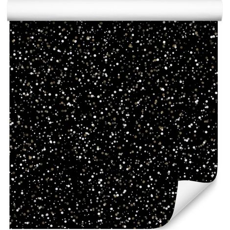 Papier peint à paillettes noires, noir et graphite, fond noir, 50 x 1000 cm (1/5)