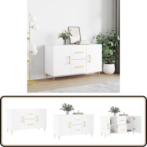 Sideboard Weiß 100x36x60 cm Holzwerkstoff - Schreibtisch - Wohnzimmermöbel - Sideboard - Regal - Aufbewahrung