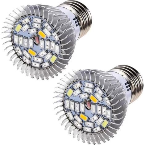 CCYKXA 2pcs E27 Plant Grow Light 85-265V LED Grow for Indoor Hydroponic Garden Greenhouse 18W