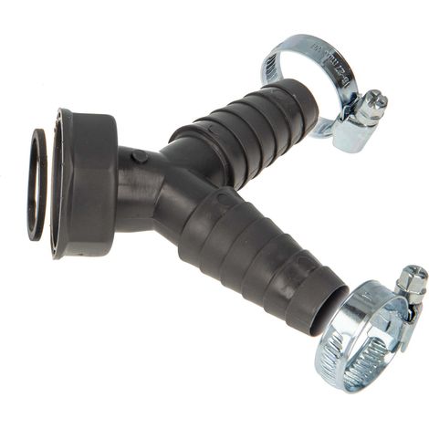 tecuro Doppel Geräteanschlusstülle 1 Zoll ÜWM x Tüllen 19-23 mm für Küchen- Spülensiphon, REZYKLAT