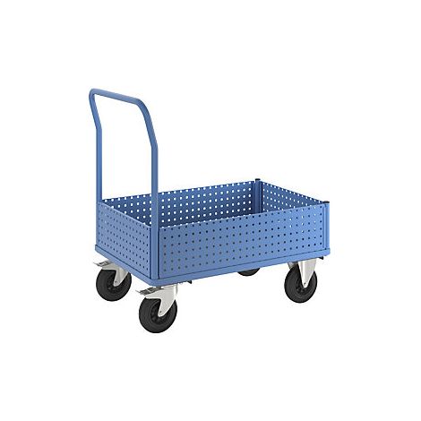 eurokraft pro Carrello a pianale con 4 pareti in lamiera (1/2)
