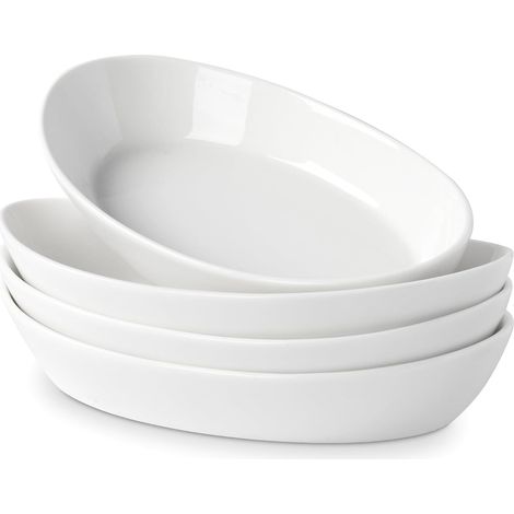 Lot de 4 Plats à Four en Céramique, 300ML MINI Plat a Gratin Individuel Four, Petits Plats de Cuisson pour Friteuse à Air, Plat à Welsh Individuel, llant au Four et au Micro-ondes (1/5)