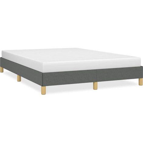 Bed Frame without Mattress Dark Grey 152x203 cm Queen Fabric vidaXL (1/5)