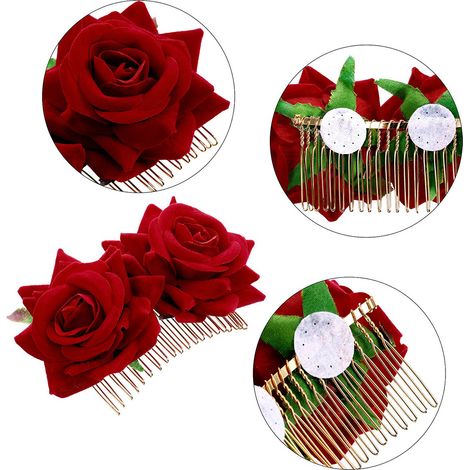Lot de 2 pinces à cheveux en forme de rose, accessoires pour cheveux de mariage