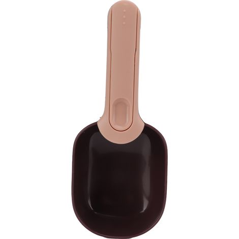 1 Cuillère à croquettes, manche long avec clip, rose café, pour chats et chiens (1/5)