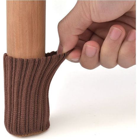 Pack of 24 non-slip chair leg socks – Knitted polyester yarn and elastic felt – Protects wood and tile floors (1/5)