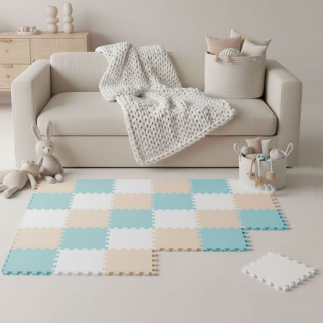 27 Teile Spielmatte Baby Puzzlematte 30x30 Krabbelmatte Bodenmatte Kinderzimmer