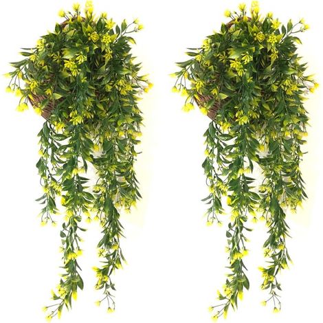 Plantas Trepadoras Artificiales - Enredadera de Hiedra Artificial Verde - Para Interior y Exterior - 78 cm - Paquete de 2 (1/5)