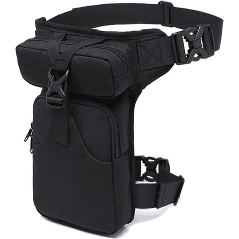 Sac à outils tactique en toile pour homme, sacoche de cuisse porte-outils électrotechnique, sac ceinture banane pour bricolage, électricien, plombier, menuisier, vélo, moto et sport (1/4)
