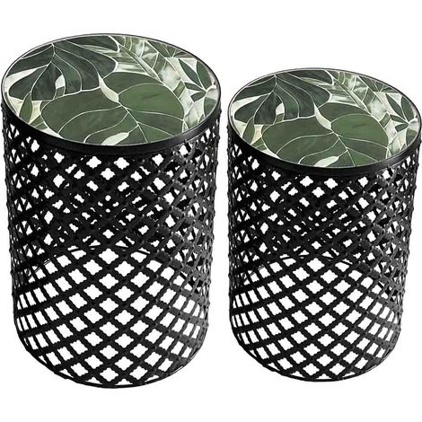 Set 2 soportes de mosaico y metal negros
