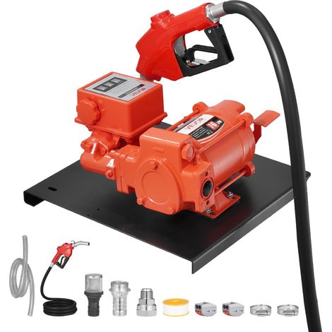 Pompe Transfert Carburant 230 V CA Pompe Transfert Diesel Électrique 76 L/min, avec Débitmètre, Pistolet Carburant Arrêt Auto, Tuyau de Refoulement, pour Essence, Kérosène, Biodiesel, Éthanol (1/5)