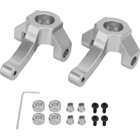 Douille de direction en alliage d'aluminium pour voiture télécommandée RC, compatible HBX 1/24 2098B, véhicule tout-terrain argenté (1/5)