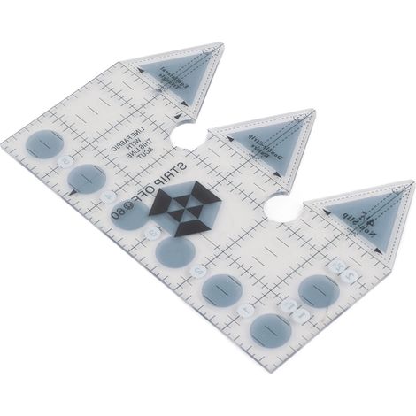 Linealgitter 45/60/90 Grad Doppelstreifenlineal aus transparentem, rutschfestem Acryl, Vierteldreieck-Schneidehilfe zum Nähen (1/5)