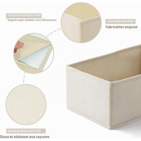 Organisateur Tiroir - 14 Pièces - Boîtes Rangement Pliables en Tissu Non Tissé - Compatible Tiroirs Standards et Commode Malm - Gris (1/5)
