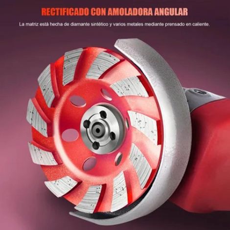 Disques De Meulage En Diamant Rouge 100mm Pour Meuleuse D'Angle - Idéal Pour Le Ponçage Et La Coupe Du Béton Et Des Pierres - Disque De Meulage De Sol - KZQ (1/5)
