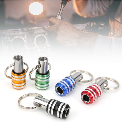 Anneau porte-clés en alliage d'aluminium 5 pièces, rallonge à trois fentes, douille à changement rapide 1/4", tige de conversion (1/5)