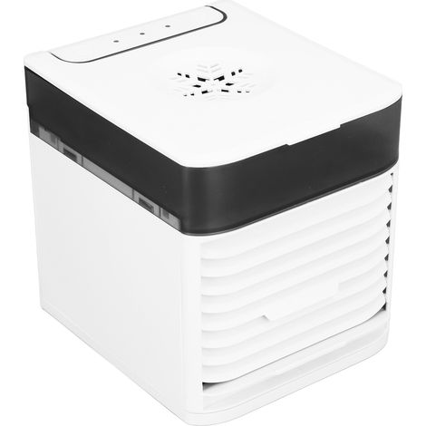 Mini ventilateur climatiseur de bureau  Trois vitesses de ventilation  Mode atomisation  Lumières sept couleurs  Ventilateur de bureau rafraîchissant pour la maison, le bureau ou la chambre
