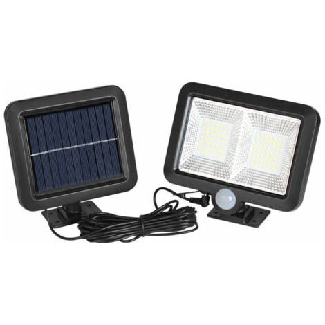 Lampe Solaire Exterieur Detecteur de Mouvement, LED Spot Solaire Exterieur, Étanche IP65 Angle d'éclairage de 120°, Lumière Solaire avec Câble de 5M pour Cabanon, Garage, Jardin, Balcon,Fonepro,,DEBUN (1/4)