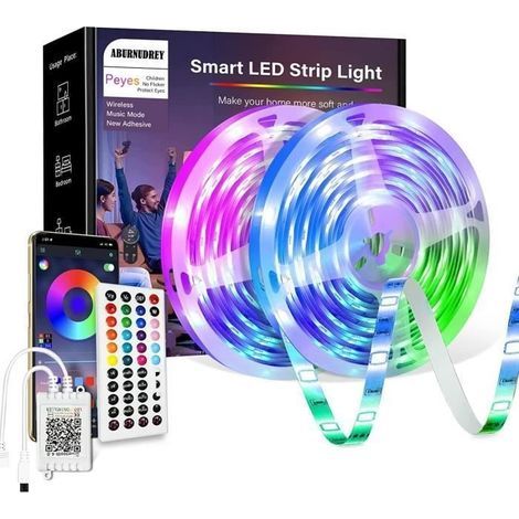 (RGB)Ruban LED 20M Bluetooth Bande LED RGB 24V LED Chambre - Intérieur - Scandinave - Moderne (1/4)