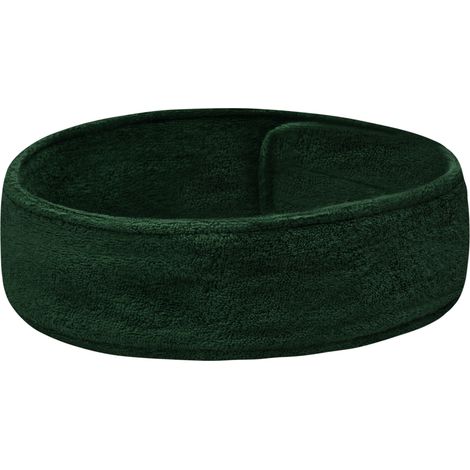 bandeau en tissu éponge vert bouteille (1/2)