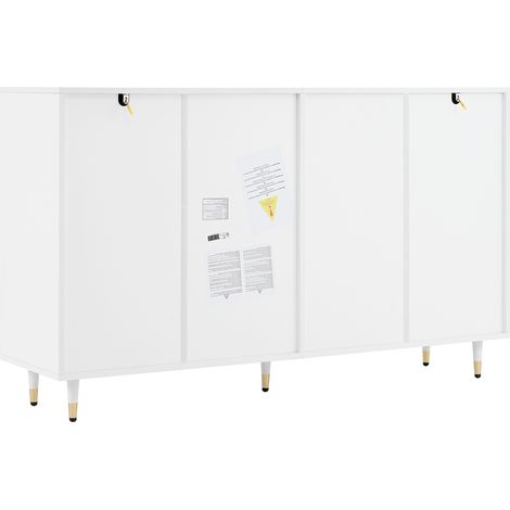 ELVMI Scarpiera con 2 Ante, 2 Cassetti e Ripiani Regolabili per Ingresso in Pannelli di Particelle 140 × 39 × 84 cm Bianca (1/4)