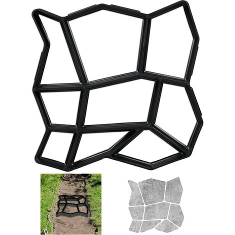 Concrete mold for casting step slabs in stone shape for personalized garden landscaping. (1/5)