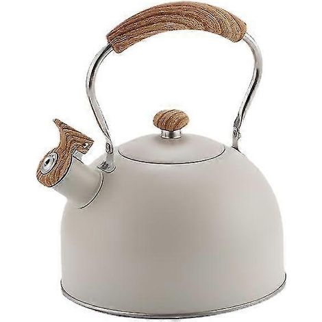 Théière sifflante rétro 2,5 l en acier inoxydable  Compatible avec les plaques de cuisson à induction, électriques et halogènes, avec poignée résistante à la chaleur (1/2)