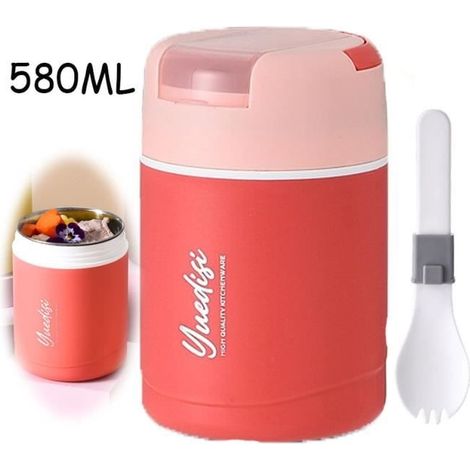 Boîtes Alimentaires Isotherme,Porte-Aliments à Double Couche,Gamelle Thermos Repas Chaud,Boîtes à déjeuner Amovible,pour (1/4)