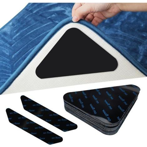 BUNTHAUS Anti Derapant Tapis 18 Pcs, sous Tapis Antidérapant Triangulaires et Trapézoïdaux, Antidérapant Tapis Réutilisable pour Tous lestypes et Tailles de Tapis